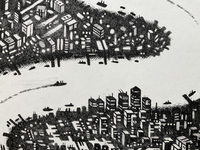 Lot 59 - John Duffin (b. 1965) etching - Thames, signed titled and numbered 4/150, 75cm x 56cm, unframed