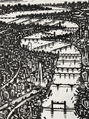 Lot 59 - John Duffin (b. 1965) etching - Thames, signed titled and numbered 4/150, 75cm x 56cm, unframed