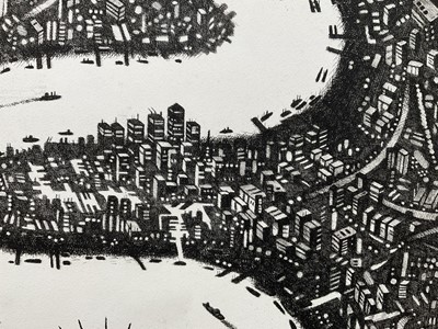 Lot 58 - John Duffin (b. 1965) etching - Thames, signed titled and numbered 3/150, 75cm x 56cm, unframed