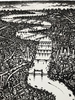Lot 58 - John Duffin (b. 1965) etching - Thames, signed titled and numbered 3/150, 75cm x 56cm, unframed