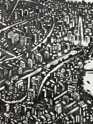 Lot 58 - John Duffin (b. 1965) etching - Thames, signed titled and numbered 3/150, 75cm x 56cm, unframed