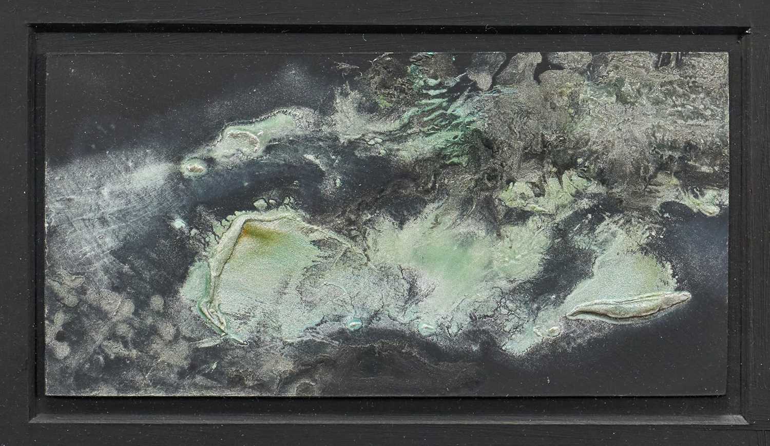 Lot 1114 - *Maggi Hambling (b. 1945) oil on board - Waves, signed and dated 2021 verso, 11.5cm x 22.5cm, in glazed frame, overall size 25.5cm x 36cm
