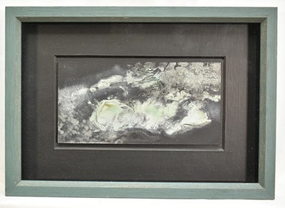 Lot 1114 - *Maggi Hambling (b. 1945) oil on board - Waves, signed and dated 2021 verso, 11.5cm x 22.5cm, in glazed frame, overall size 25.5cm x 36cm