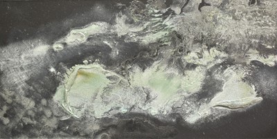Lot 1114 - *Maggi Hambling (b. 1945) oil on board - Waves, signed and dated 2021 verso, 11.5cm x 22.5cm, in glazed frame, overall size 25.5cm x 36cm