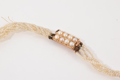 Lot 515 - 19th century seed pearl multi-strand rope twist necklace