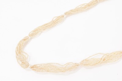 Lot 515 - 19th century seed pearl multi-strand rope twist necklace