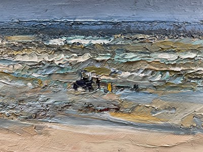 Lot 1068 - *Peter Coker (1926-2004) oil on board - 'Quiberville', initialled lower left, titled verso and further signed and dated 1989, 18cm x 56cm, framed, overall size 35cm x 73cm. Provenance: pu...