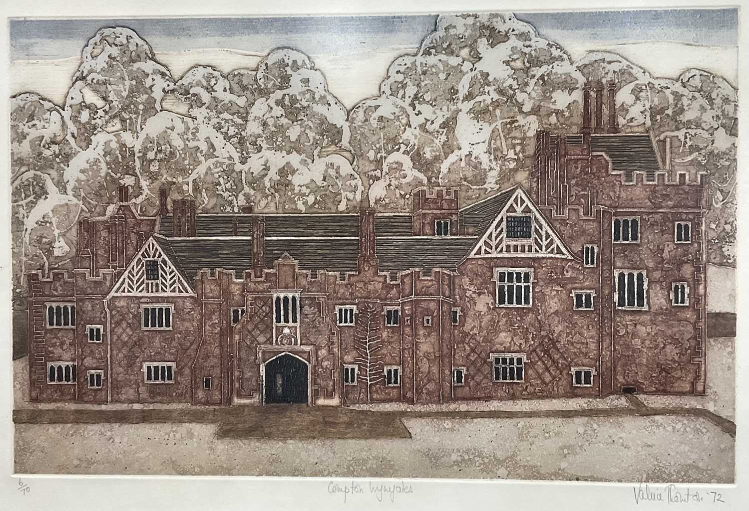 Lot 76 - Valerie Thornton (1931-1991) signed limited edition etching and aquatint - Compton Wynyates, 6/70, dated '72, in glazed frame, 48cm x 70cm