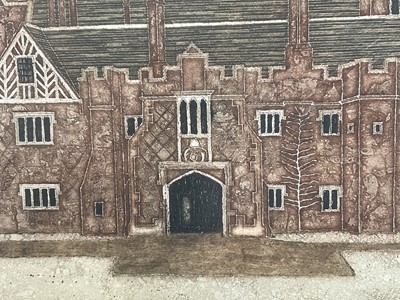 Lot 76 - Valerie Thornton (1931-1991) signed limited edition etching and aquatint - Compton Wynyates, 6/70, dated '72, in glazed frame, 48cm x 70cm