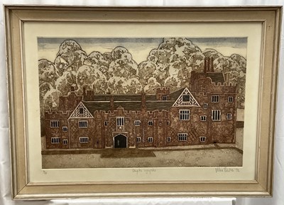 Lot 76 - Valerie Thornton (1931-1991) signed limited edition etching and aquatint - Compton Wynyates, 6/70, dated '72, in glazed frame, 48cm x 70cm