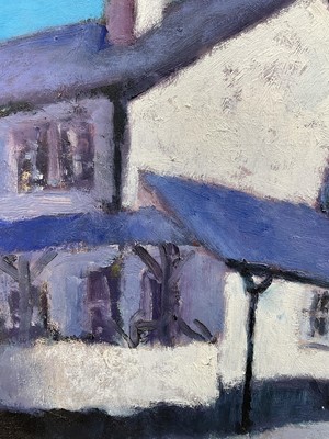 Lot 82 - David Britton, contemporary, oil on board - Old Pub, The Lane, West Mersea, signed, framed, 39cm x 50cm