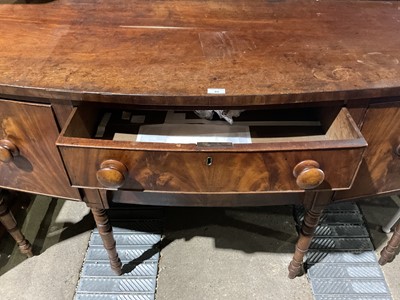 Lot 64 - Good small George III bow front sideboard standing on slender turned legs