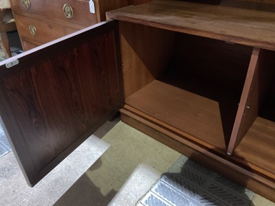 Lot 3 - Danish rosewood two tier unit with cupbaords below and fall front above