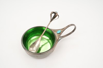 Lot 278 - Contemporary silver Guild of Handicraft silver porringer and spoon in the Arts & Crafts style