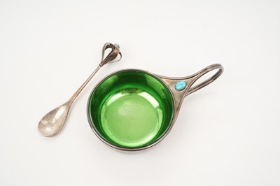 Lot 278 - Contemporary silver Guild of Handicraft silver porringer and spoon in the Arts & Crafts style