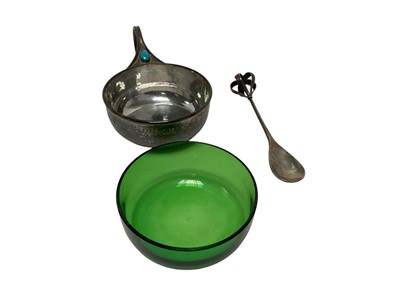 Lot 278 - Contemporary silver Guild of Handicraft silver porringer and spoon in the Arts & Crafts style