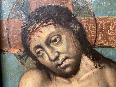 Lot 803 - Interesting early, probably 16th century Continental oil on panel, Ecce Homo