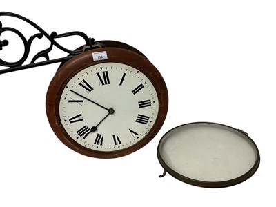 Lot 738 - Victorian-style shops double sided hanging wall clock with fusee movement and alloy scroll bracket