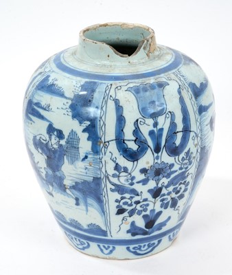 Lot 28 - Antique delftware vase