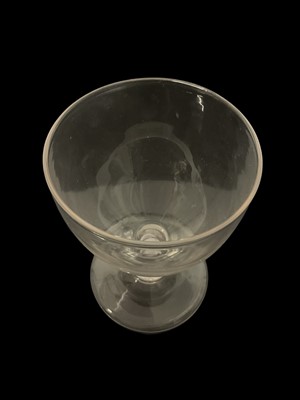 Lot 65 - Rare Georgian glass rummer with double series opaque twist stem, 14cm high