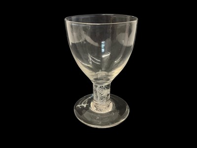 Lot 65 - Rare Georgian glass rummer with double series opaque twist stem, 14cm high