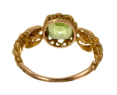 Lot 498 - Fine quality antique Renaissance-style gold and peridot ring
