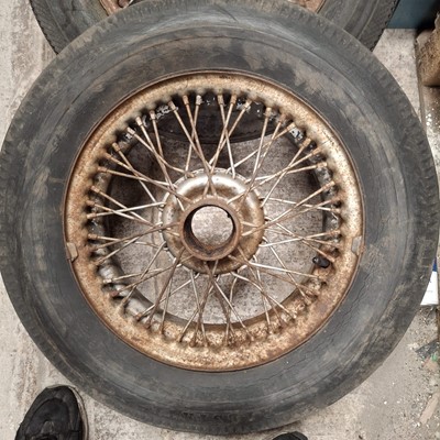 Lot 53 - Set of four wire wheels and tyres (to suit an MGA)