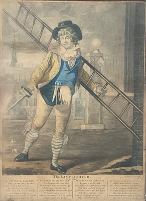 Lot 39 - Handcoloured late 18th century mezzotint "The Map Lighter by Mr Dibdin" published by Carpenter, 60 Spencer Street, London', in glazed frame