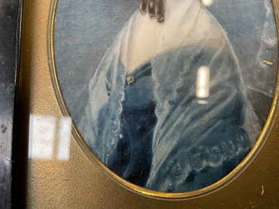 Lot 985 - Good group of six 19th century portraits of ladies on ivory