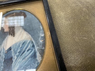 Lot 985 - Good group of six 19th century portraits of ladies on ivory