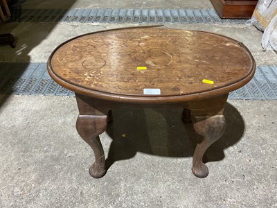 Lot 33 - Victorian inlaid walnut Davenport, 53cm wide, 57cm deep, 82cm high, and an oval occasional table