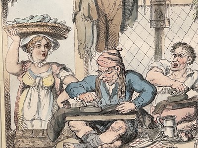Lot 94 - After Rowlandson - 'The Tooth Ache, or Torment & Torture' and 'Hot Goose, Cabbage & Cucumbers', both 25cm x 19cm and framed and glazed (2)