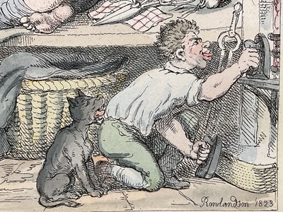 Lot 94 - After Rowlandson - 'The Tooth Ache, or Torment & Torture' and 'Hot Goose, Cabbage & Cucumbers', both 25cm x 19cm and framed and glazed (2)