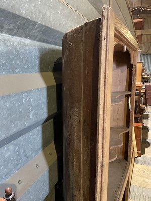 Lot 38 - Antique pine barrel back corner cupboard, 110cm wide, 191cm high