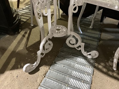 Lot 61 - Metal garden table together with four chairs
