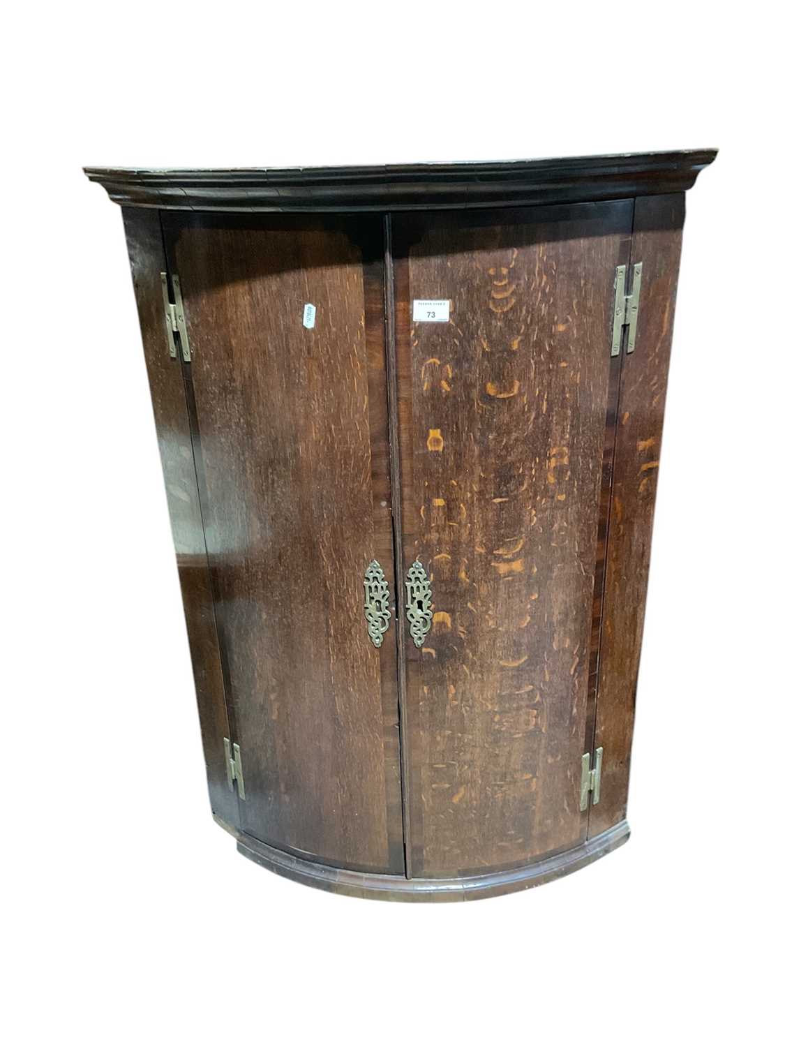 Lot 73 - Georgian oak corner cupboard, 72cm wide, 100.5cm high