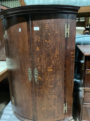 Lot 73 - Georgian oak corner cupboard, 72cm wide, 100.5cm high