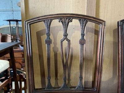 Lot 85 - Pair of antique mahogany dining chairs with upholstered seats