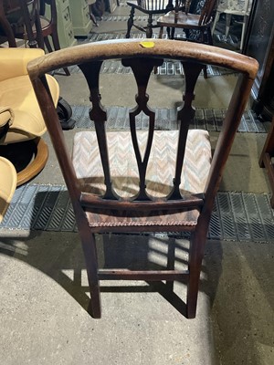 Lot 85 - Pair of antique mahogany dining chairs with upholstered seats