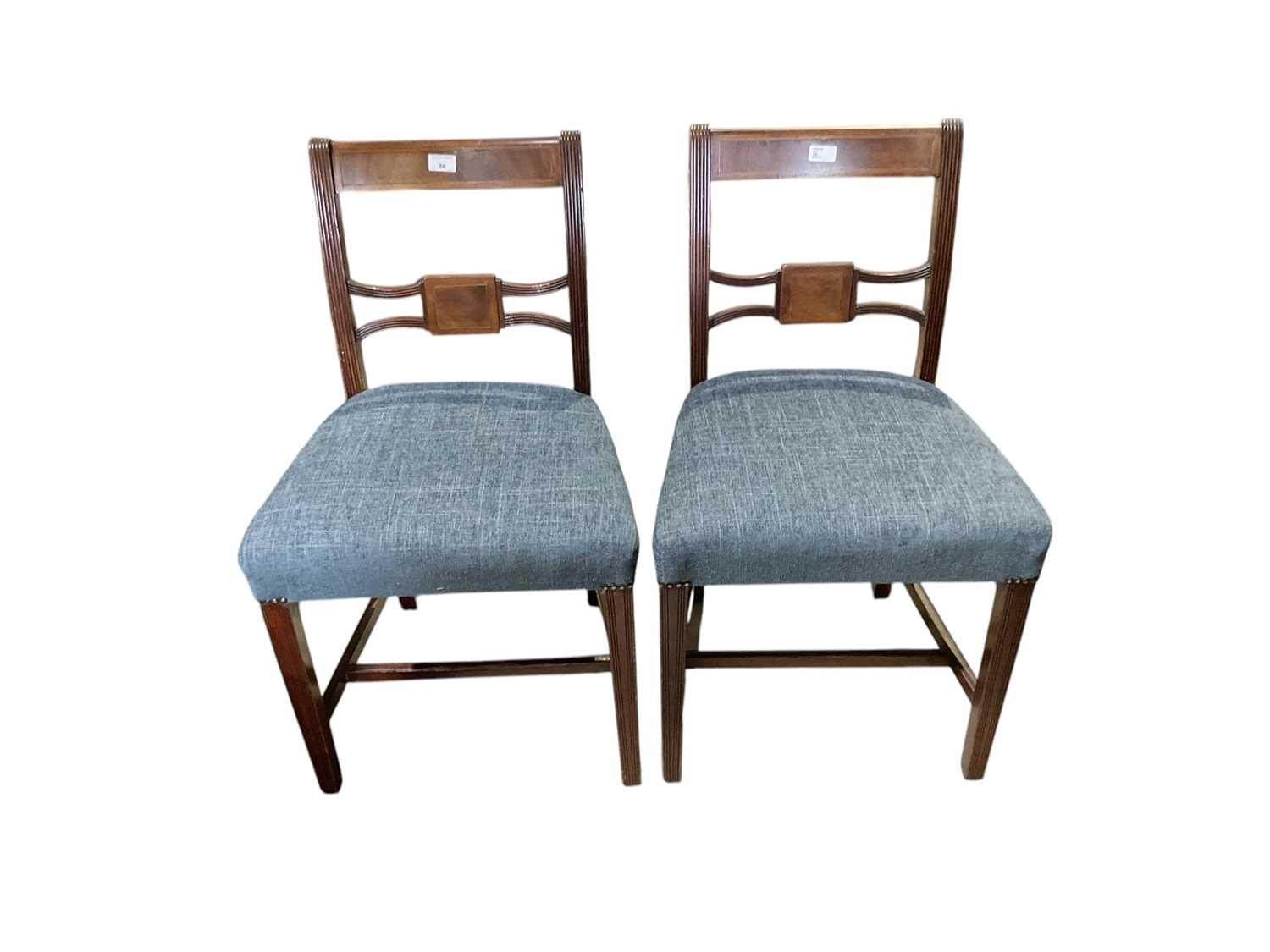 Lot 86 - Pair of nineteenth century mahogany bar back dining chairs, together with another pair of chairs and a single chair (5)