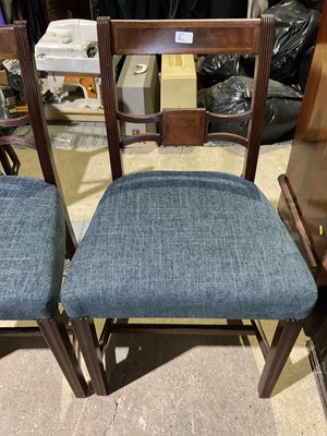 Lot 86 - Pair of nineteenth century mahogany bar back dining chairs, together with another pair of chairs and a single chair (5)