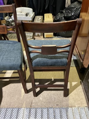 Lot 86 - Pair of nineteenth century mahogany bar back dining chairs, together with another pair of chairs and a single chair (5)