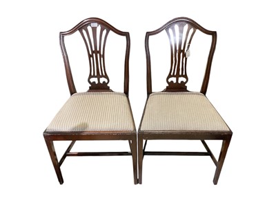 Lot 86 - Pair of nineteenth century mahogany bar back dining chairs, together with another pair of chairs and a single chair (5)