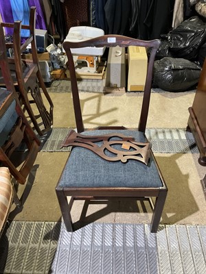 Lot 86 - Pair of nineteenth century mahogany bar back dining chairs, together with another pair of chairs and a single chair (5)
