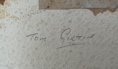 Lot 58 - Manner of Thomas Girtin (1775-1802) watercolour, figures on the steps of a rural house, unframed