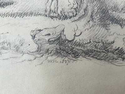 Lot 57 - Two early 19th century pencil sketches of horses on paper, both inscribed, unframed