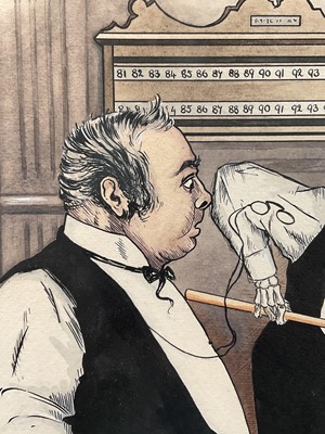 Lot 30 - Harry Rawnsley (early 20th century) set of five early 20th century watercolours of bar room subjects. By repute these illustrations were made for Boys Own magazine