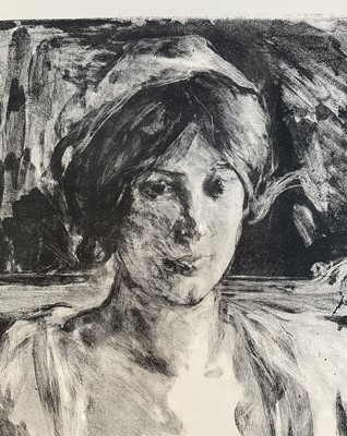 Lot 78 - Albert de Bellaroche (1864-1944) lithograph - portrait of a lady, 61cm x 48cm, unframed