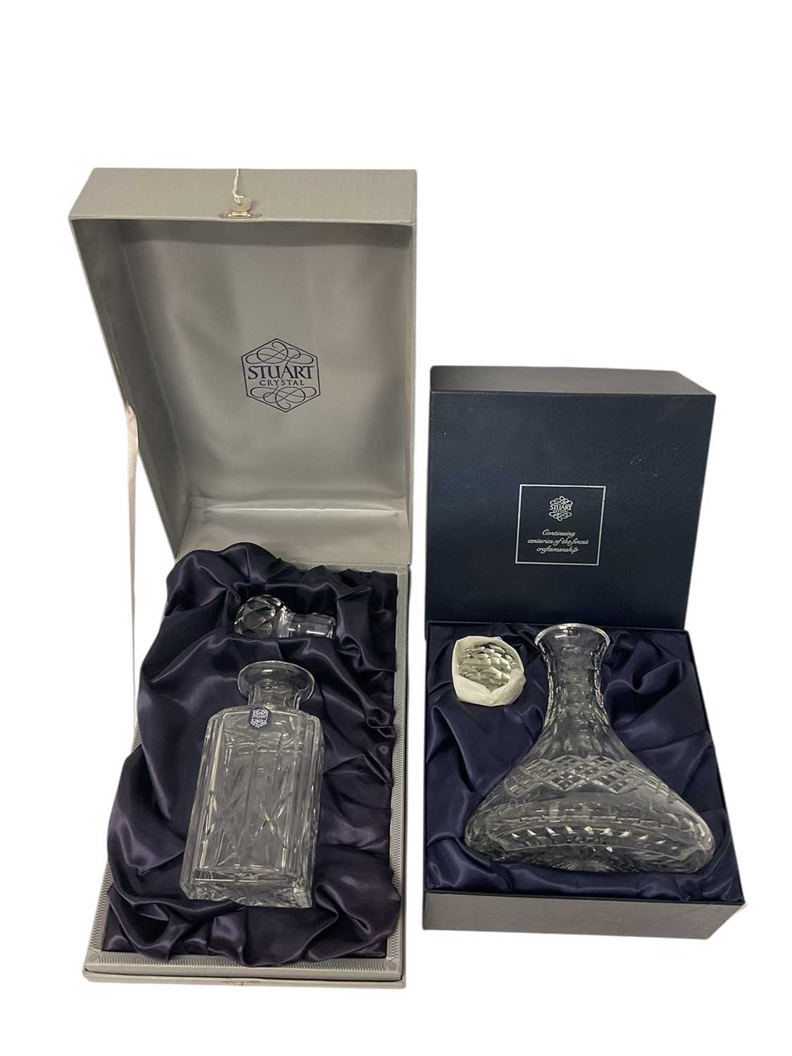 Lot 70 - Two Stuart cut glass decanters, boxed