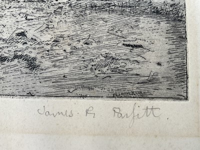 Lot 88 - James R. Parfitt, signed limited edition etching - 'Two Farm Wagons', 12/60, 28cm x 43cm, unframed